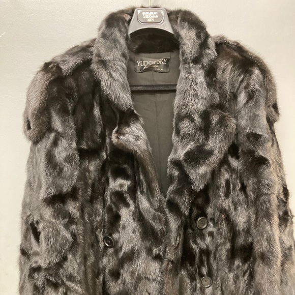 Black Mink Fur Coat with Black Mink Hat DJ E3-18 - Picture 1 of 16